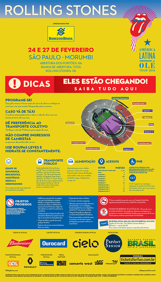 INFORMAÇÕES SOBRE OS ROLLING STONES EM SÃO PAULO