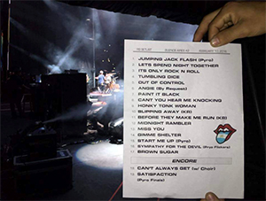 SETLIST DO SHOW DO DIA 10/02 EM BUENOS AIRES - FOTO; DIVULGAÇÃO
