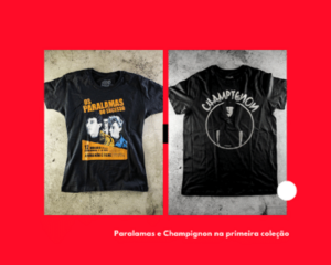 Duas camisetas da Paranoid Music Store Paralamas do Sucesso e Champignon